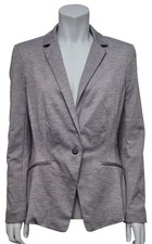 H M Womens Grey Button Long Sleeve Soft Business Smart Blazer Jacket UK 12