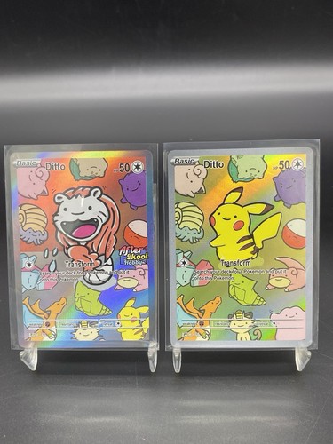 SR Ditto Holo Pokemon Generation One After Skool Hobby Fan Art Pikachu Derp
