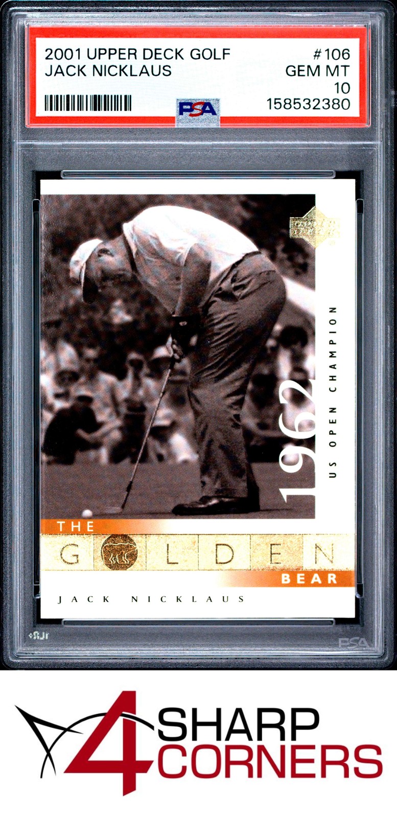 2001 UPPER DECK GOLF #106 JACK NICKLAUS HOF PSA 10 view 1