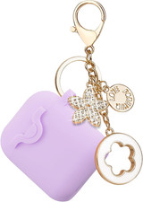 Secure Lock Silicone Case Compatible with Airpods Case 1  2 with Bling Keychain