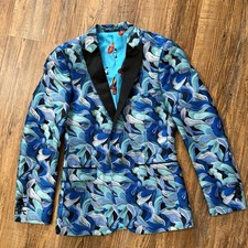 Paisley Gray Prom Black Tie Formal Tux Jacket NEW Grosvenor slim fit 36R