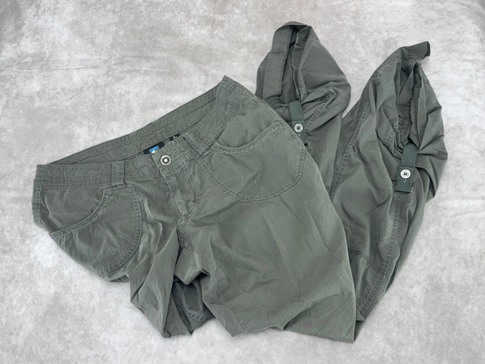 Kuhl Womens 6 Regular Olive Green Roll Up Hiking Travel Pants Outdoor