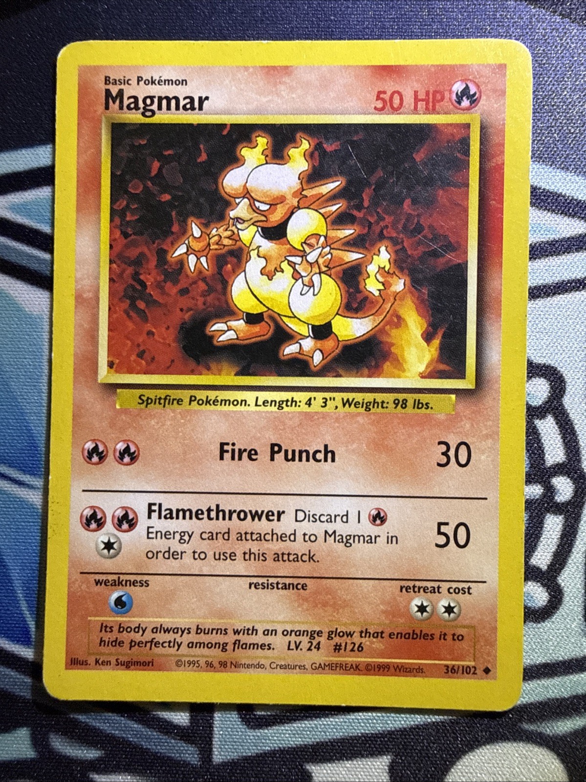 Base Set Magmar #36/102 - Uncommon Pokemon Card - HP