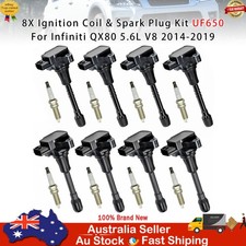 8X Ignition Coil & Spark Plug Kit UF650 For Infiniti QX80 5.6L V8 2014-2019