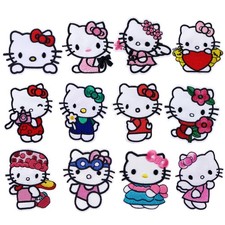12 Pcs Cute Cartoon Cat Iron On Patches, Embroidered Appliqu  Patches Iron On...