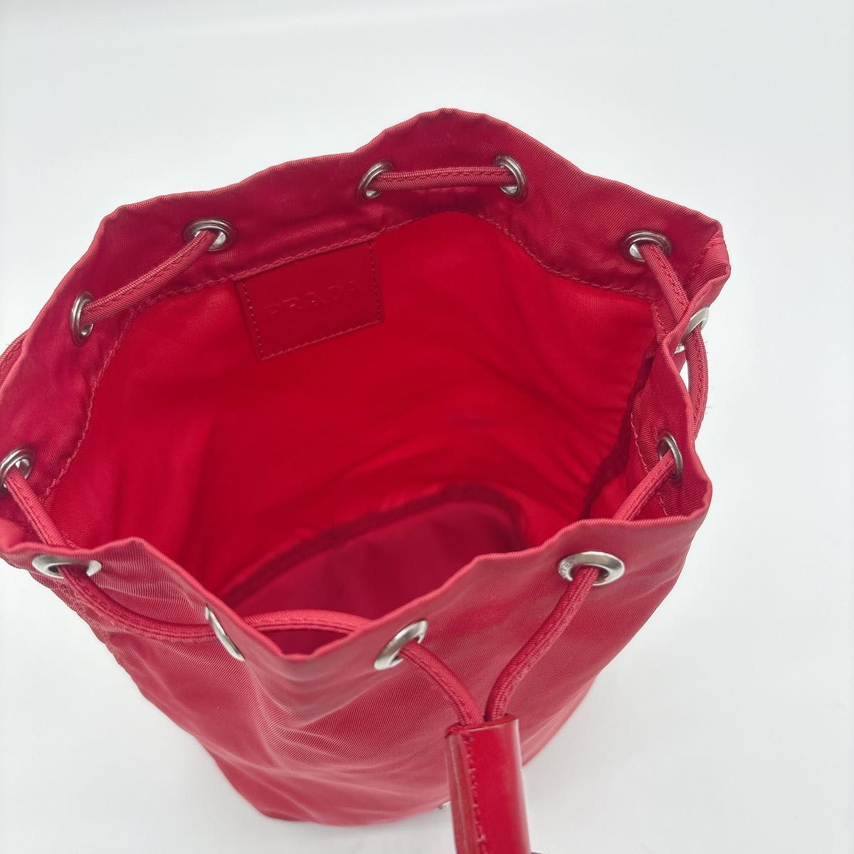 PRADA triangle logo drawstring bag pouch nylon re… - image 13