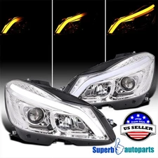 For 2012-2014 Benz W204 C-Class 2/4Dr Projector Headlights+LED Sequential L+R