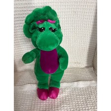 Vintage 1993 Kids Baby Bop Barney  Friends Dinosaur Plush 10" Green Purple
