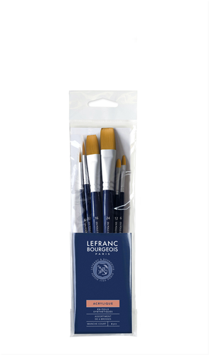 Lot De 3 Pinceaux Larges Manche Court - Pour Peinture à L'huile Et Acrylique - Poils Nylon, Dimensions Variables
