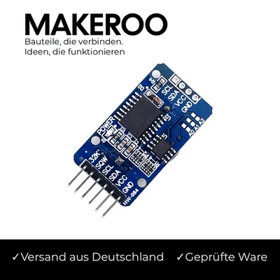 MAKEROO DS3231 - Echtzeituhr AT24C32 Real Time Clock Modul (RTC) für Arduino, Raspberry