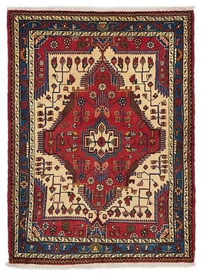 Vintage Hand-Knotted Area Rug 3'6'' x 4'9'' Traditional Oriental Wool Carpet