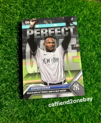 ラスト　T. Domingo's Stripe From Domingo DOMINGO GERMAN 2023 Topps Now 506 Dazzles With 24th Perfect Game