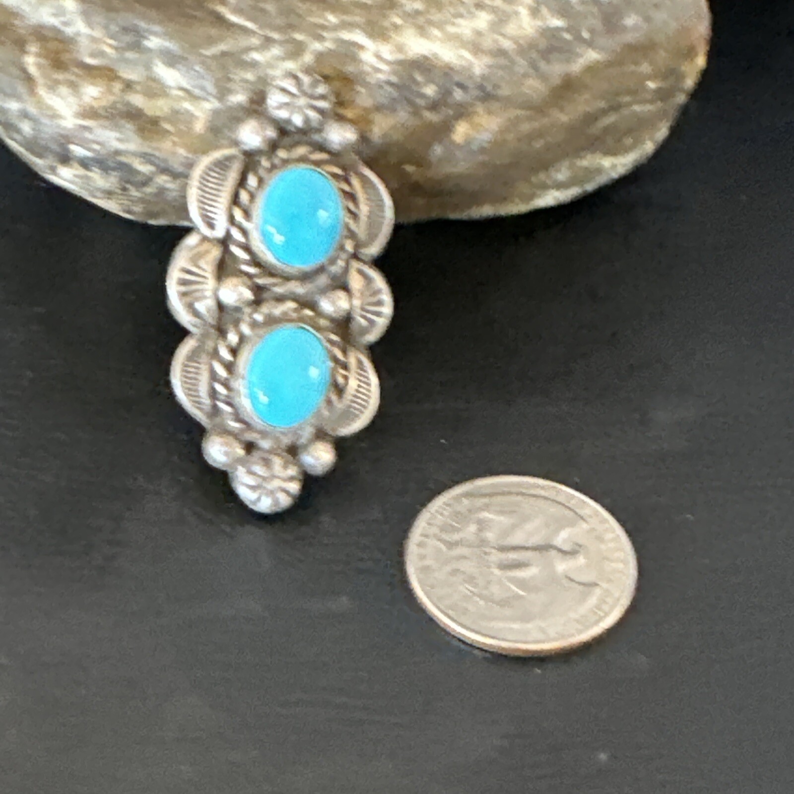Navajo Sterling Silver Blue Kingman Turquoise Ring Sz 8.5 15892 | eBay