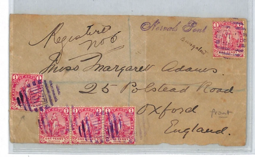 Sudáfrica COGH Reg NORVALS PONT Raro *1137* Números Violetas Cubierta Frontal XJ176 Foto 4 de 4