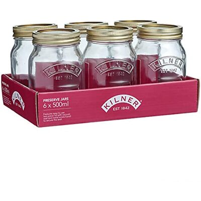 Kilner Set of 6 Preserve Jar 0.5 Litre