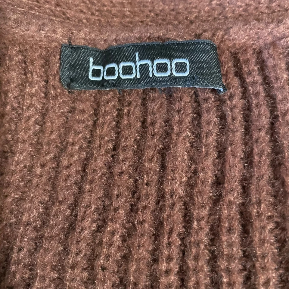 Boohoo плюс размер вязаный кардиган 28 уютный мягкий ребристый повседневный уютный бабушка кабина - Изображение 4 из 4
