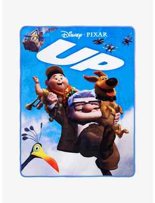 Disney Pixar Up Throw Blanket 45x60 Movie Poster Scene Carl Russell Dug Kevin