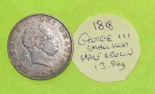 1818 Silver HALF CROWN Coin King George III (1760-1820) [13.84gr] ESC 621