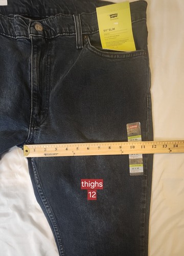 Jeans Levi's 511 slim fit flex denim blu lavaggio scuro uomo taglia 38 x 30 nuovo con etichetta - Foto 16 di 19