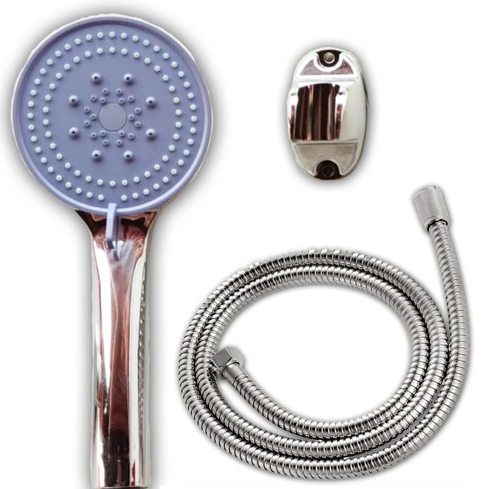 Alcachofa Ducha con Manguera y Soporte. Teléfono de Ducha con Flexo de 180 cm.
