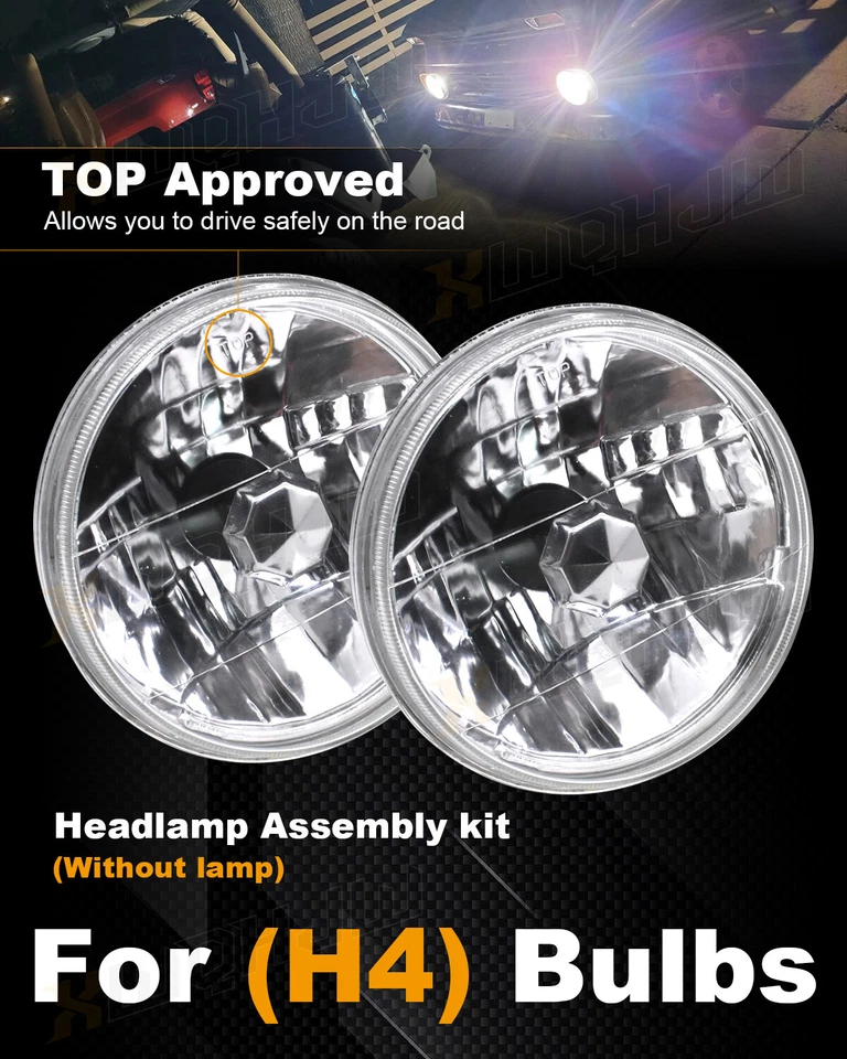 Pair 7" LED Halo Headlights for GMC C15 C25 C35 G15 G25 K15 Jimmy - Image 4 of 4