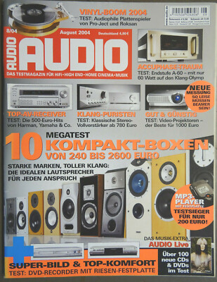 Audio 8/04 August 2004 Audiophil Pro-ject Roksan DVD Recorder AV Receiver Accuph