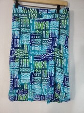 Vintage NOTATIONS SKIRT Women's Size 24W Geometric Stretch Knee Length Funky
