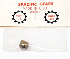 13 Tooth Brass Pinion Gear Slot Car Spacific 48 Pitch .078" Motor Shaft NOS Vtg