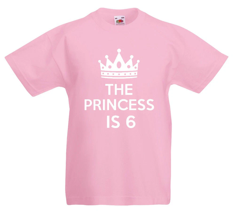 The Princess Is 6 - 6th Birthday Gift T-Shirt For 6 Year Old Girls