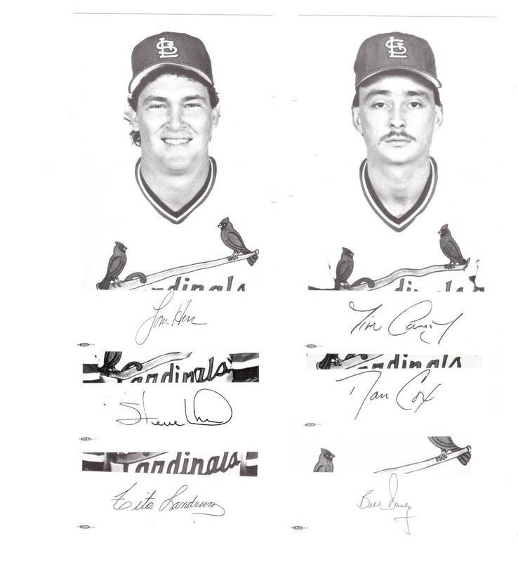 1987/88 StL Cardinals Team Issued Postcard - 14 different