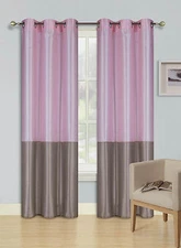 1 SET 2TONE SILKY GROMMET WINDOW CURTAIN SEMISHEER PANEL DRAPE (HEIDI)108" LONG