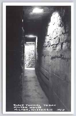 RPPC Slave Tunnel Today Milton House Wisconsin Real Photo Postcard Kodak 1958