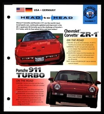 Chevy Corvette ZR-1 - Porsche 911 Turbo Spec Sheet 1998 HOT CARS Rivals #11.7
