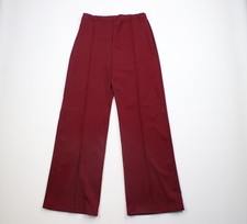 Vintage 60s 70s Streetwear Womens 14 Knit Wide Leg Bell Bottoms Pants Red USA