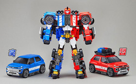 TOBOT TWIN PUNCH Blue & Red Car Combine Transformer Robot Action Figure 2024