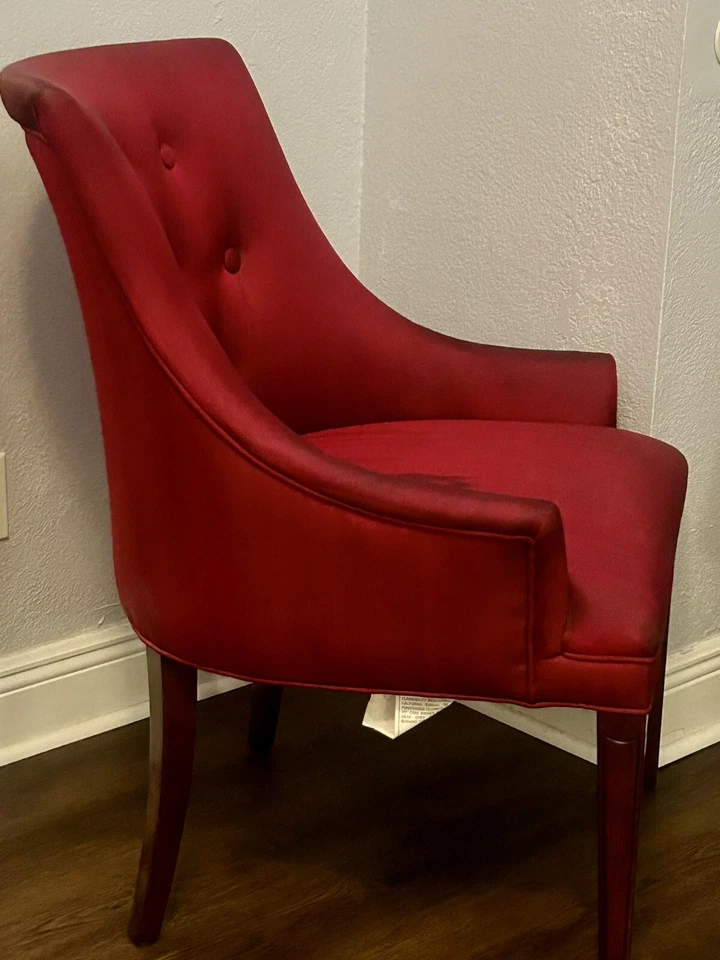 Красный стул BOMBAY из стеганой шелковой смеси с акцентом - Изображение 2 из 4