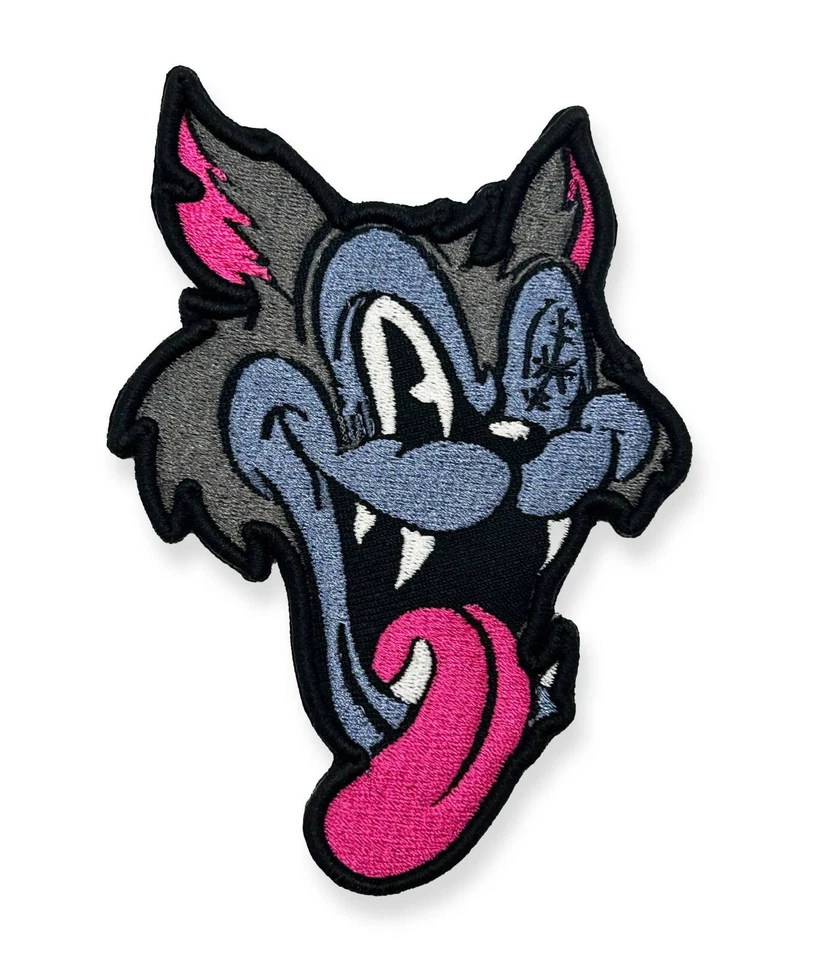 Crazy Wolf 3D Embroidered Patches Sew-On Iron-On Patches Premium Patches - Image 2 of 3