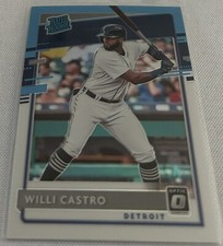 2020 Donruss Optic Baseball Willi Castro Detroit Tigers Blue & White Rookie #92