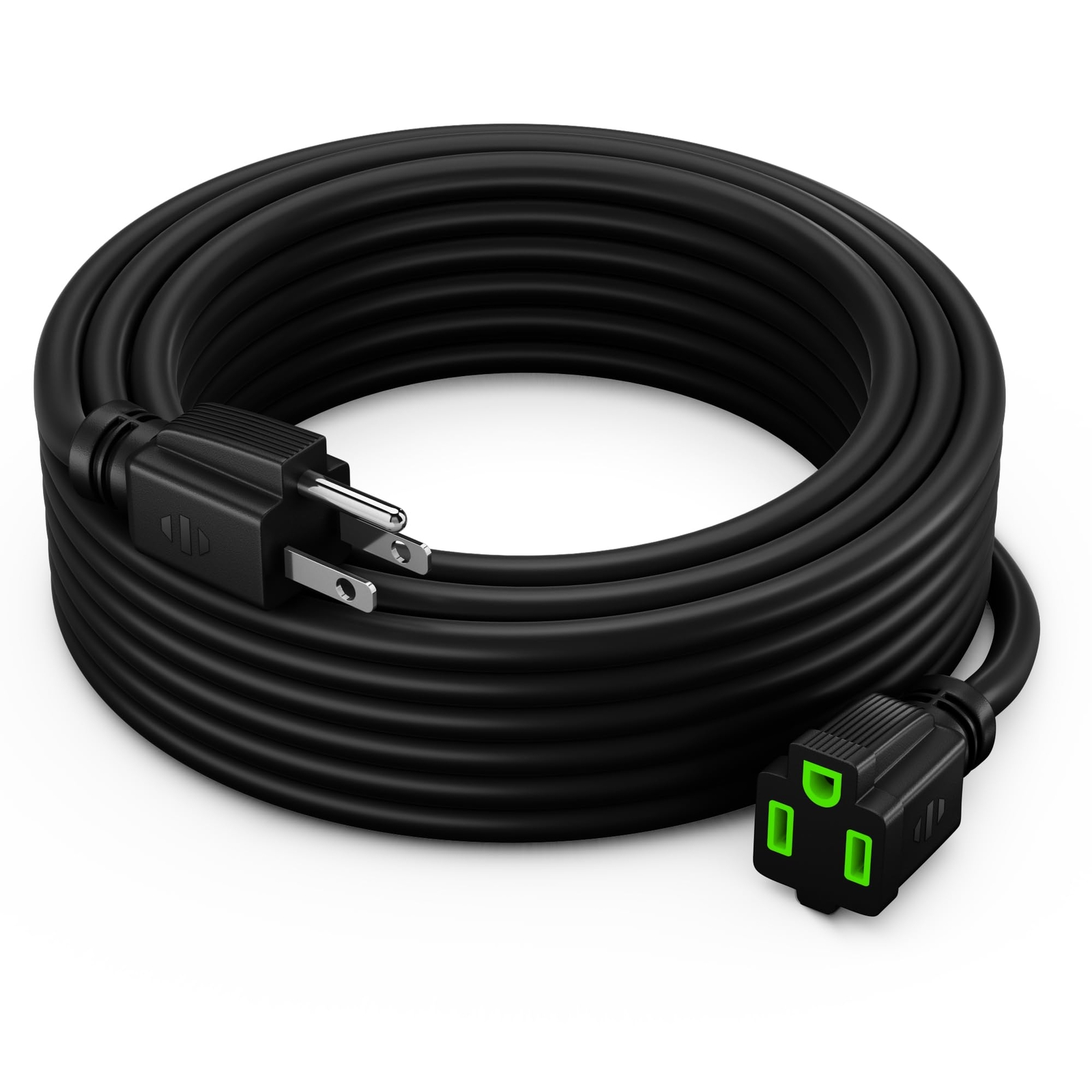 Extension Cord 25 Ft Black Power Cords Indoor 16 Gauge Wire SJTW Heavy Duty E...-image