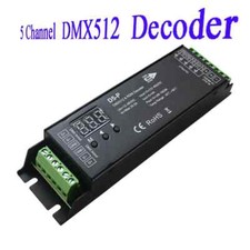 DC 12V-48V 5 Channel DMX Decoder DMX512 Dimmer Driver PWM RGBCCT LED Controller
