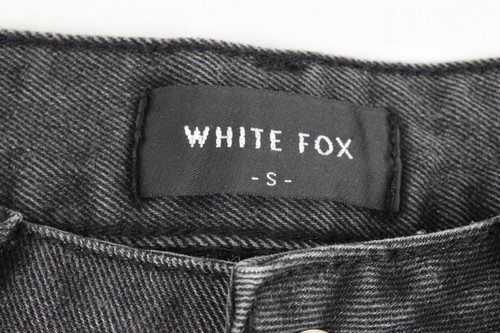 Jeans White Fox Size W30 L30 Black Acid Wash Wide Leg Mid Rise New With Tags - Picture 4 of 14