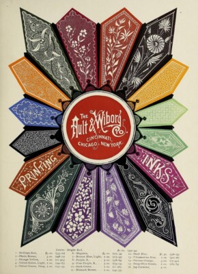 Colorful Printer's Ink Ad - Ault & Wiborg Company - 1890s  - 5 x 7 inch Print