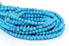Queen Blue Turquoise Beads Round Stone Loose Beads 4-5/6/8/10/12MM