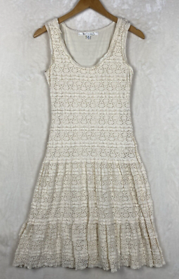Max Studio Dress Womens Small A line Lace Overlayed Cream Stretch Office  Work | eBay