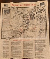 Revolutionary War Battlefield Map 1775-1781 Replica 13.5"x16"