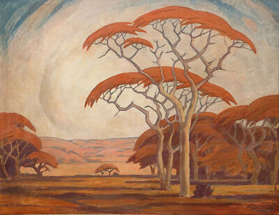 Jacobus Hendrik Pierneef - South African Landscape Trees (1930s) - 17''x22'' Print