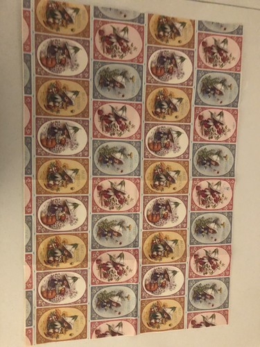 Vintage 1970 Mädchen mit Blumen flaches Wickelpapier bezaubernd rosa gelb blau - Bild 5 von 10