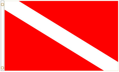 Diver Down Scuba Sicherheit 5'x3' SCHWERLAST NYLON Flagge - LETZTE