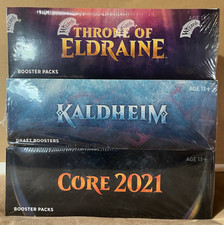Throne Of Eldraine - Kaldheim - Core Set 2021 Booster Box Lot Mtg