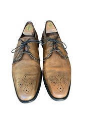Allen Edmonds Flatiron Shoes Mens 10 Brown Leather Perforated Oxford Made in USA
